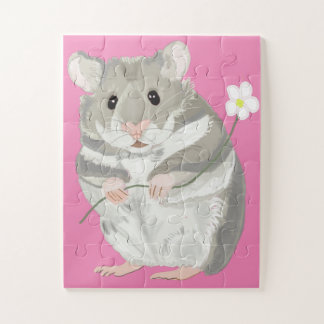 Quebra-cabeça Cinzas e Hamster Branco 