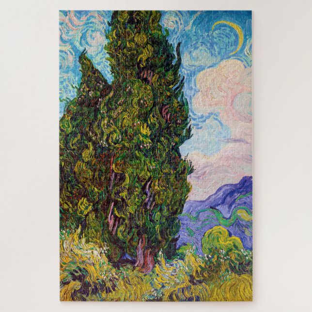 Quebra-cabeça Ciprestes, Van Gogh (Vertical)