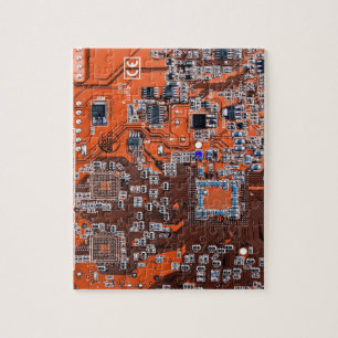 Quebra-cabeça Circuito Impresso Conjunto PCB Circuito Laranja Co