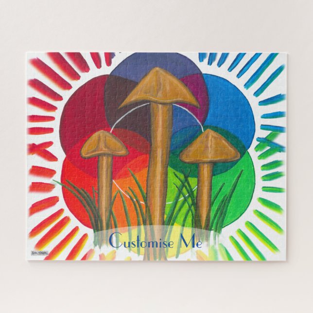 Quebra-cabeça Círculo de Cogumelos - Pintura acrílica (Horizontal)