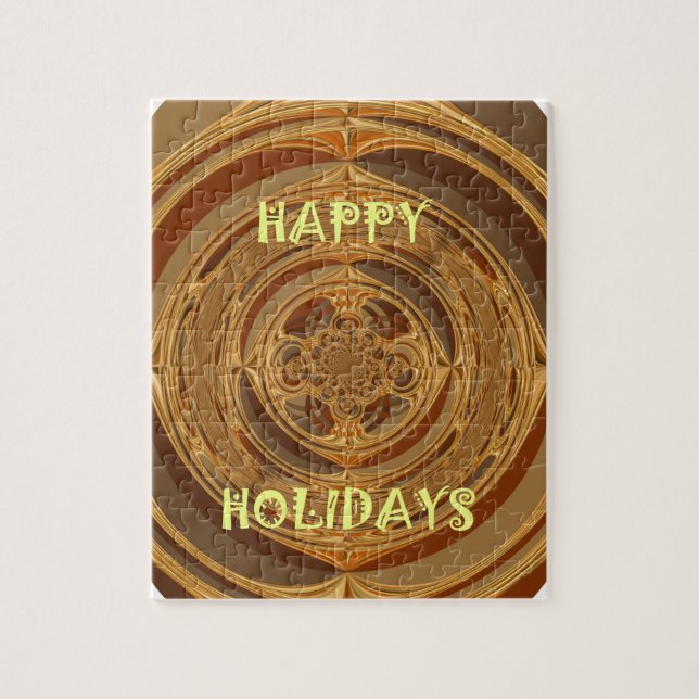 Quebra-cabeça Círculo de Feliz Natal Arte Impressa/Design (Vertical)