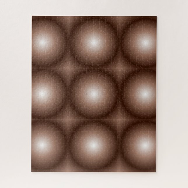 Quebra-cabeça Círculo Geométrico 3D Escuro Mocha Mousse Branco (Vertical)