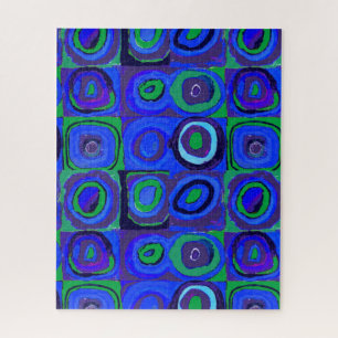 Quebra-cabeça Círculo Quadrado do Kandinsky Farbstudie Blue Quad
