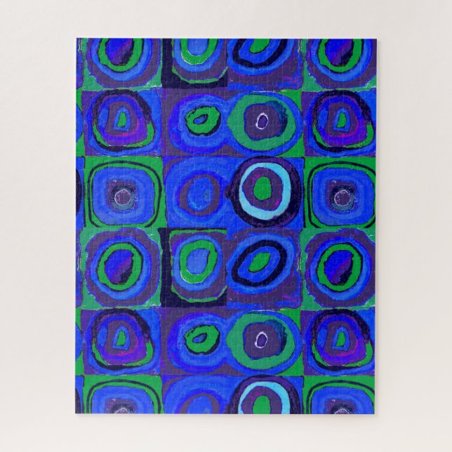 Quebra-cabeça Círculo Quadrado do Kandinsky Farbstudie Blue Quad (Vertical)