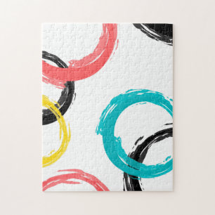 Quebra-cabeça Círculos coloridos, legal, modernos, de pincel mod