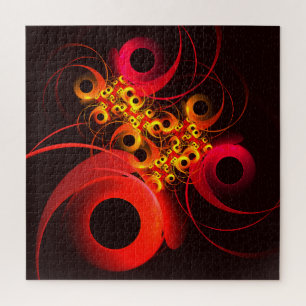 Quebra-cabeça Círculos Coloridos Padrão Moderno de Arte Abstrato