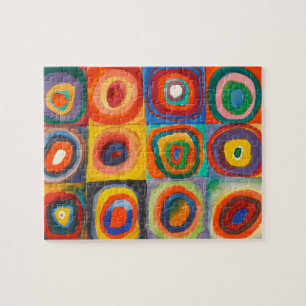 Quebra-cabeça Círculos Concentrados em Quadrados Kandinsky Abst