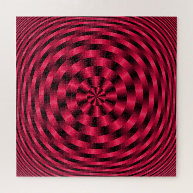 Quebra-cabeça Círculos Concentrados Espiratórios em Vermelho (Horizontal)