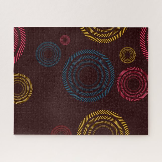 Quebra-cabeça Círculos legal, coloridos, de tendências (Horizontal)