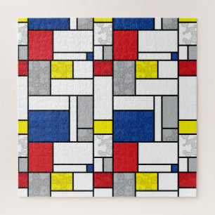 Quebra-cabeça Círculos Retro Mondrian Minimalista Arte Mod De St