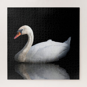 Quebra-cabeça Cisne branco sobre preto