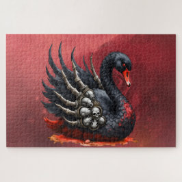 Quebra-cabeça Cisne Negro de Ossos – Elegância Gótica