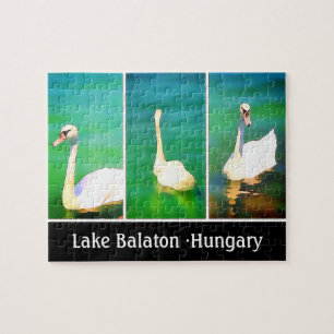 Quebra-cabeça Cisnes no lago Balaton - triptych