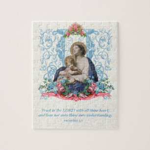Quebra-cabeça Citação da Virgem Católica Mary Jesus