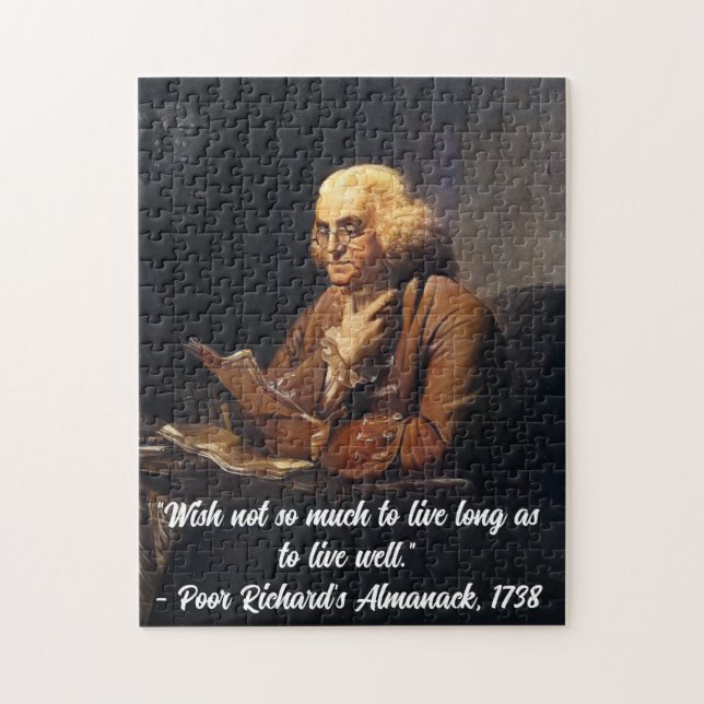 Quebra-cabeça Citação de Benjamin Franklin - Personalizar (Vertical)