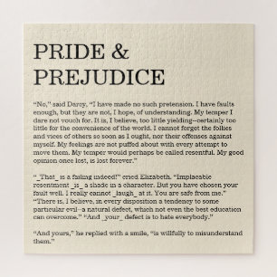 Quebra-cabeça Citação de Livro Personalizada Jane Austen