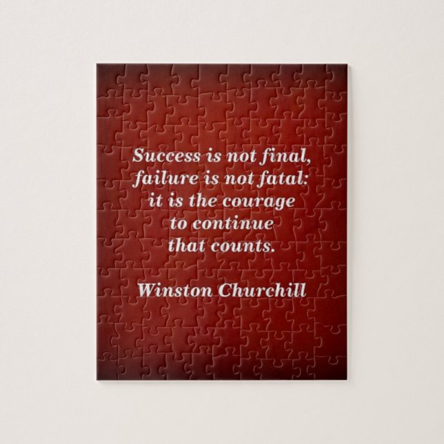 Quebra-cabeça Citação de Winston Churchill; Sucesso (Vertical)