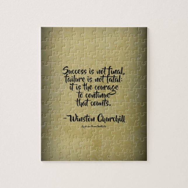 Quebra-cabeça Citação de Winston Churchill; Sucesso (Vertical)
