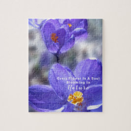 Quebra-cabeça Citação Fotográfica Elegante Crocus Purple