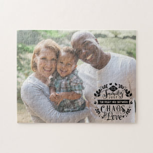 Quebra-cabeça Citação Inspiradora Foto Personalizada da Família