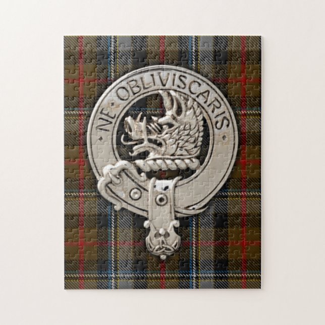 Quebra-cabeça Clan Campbell Crest & Hunting Tartan (Vertical)