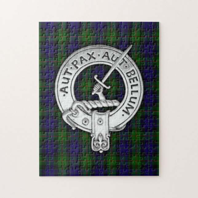 Quebra-cabeça Clan Gunn Crest & Tartan (Vertical)