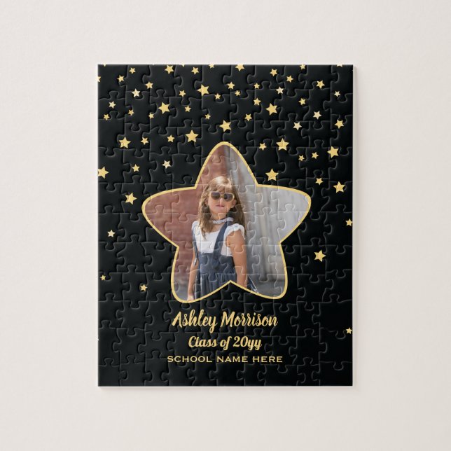 Quebra-cabeça Classe de Graduação de Fotos de Estrelas Pretas e  (Vertical)