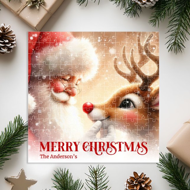 Quebra-cabeça Classic Santa Claus with Rudolph Festive Jigsaw   (Classic Santa Claus with Rudolph Festive Jigsaw Puzzle)