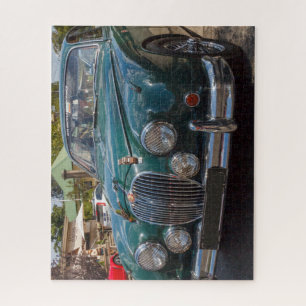 Quebra-cabeça Clássico carro verde Jaguar Mk2 da Corrida Britâni