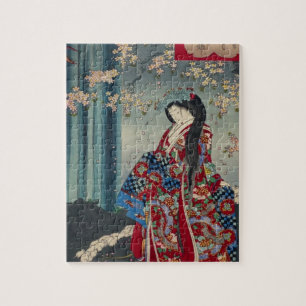 Quebra-cabeça Clássico legal da arte japonesa da senhora Japão