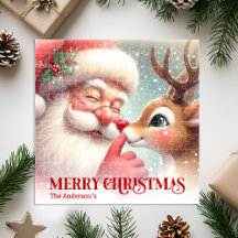 Clássico Papai Noel Rudolph Personalizado Natal In