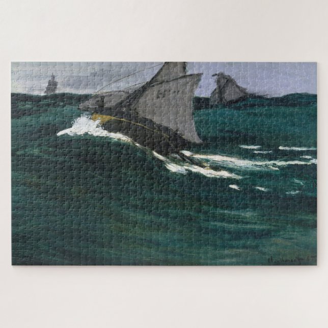 Quebra-cabeça Claude Monet – A Onda Verde (1866) Arte Fina (Horizontal)