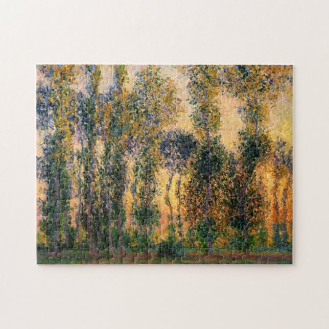Quebra-cabeça Claude Monet: Álamos em Giverny no nascer do sol (Horizontal)