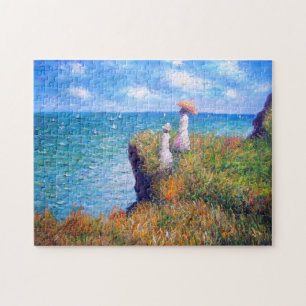 Quebra-cabeça Claude Monet: Caminhada do penhasco em Pourville