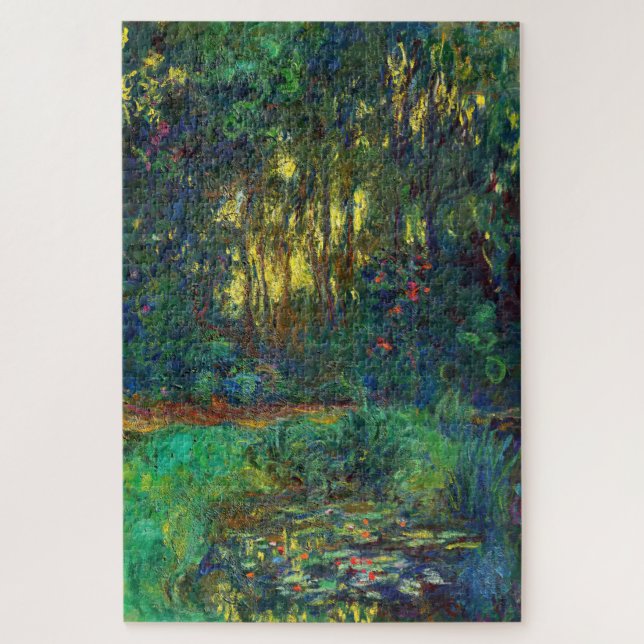 Quebra-cabeça Claude Monet - Canto de um Pond com Lírios (Vertical)