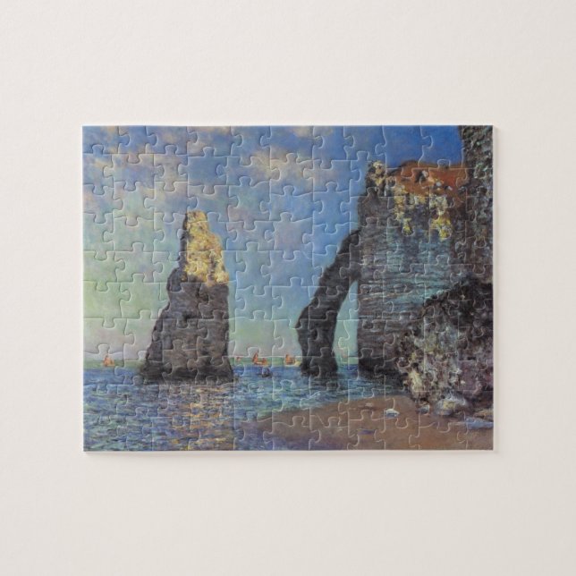 Quebra-cabeça Claude Monet CliFF em Etretat Impressionista Paint (Horizontal)