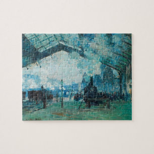 Quebra-cabeça Claude Monet French Train Railroad Viagem Art