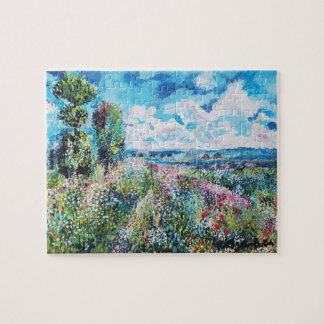 Quebra-cabeça Claude Monet inspirou Meadow em Poplars