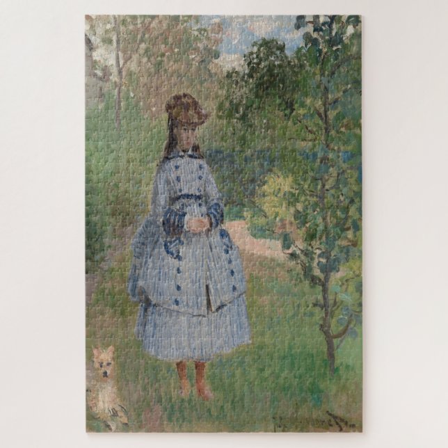 Quebra-cabeça Claude Monet Menina com Cachorro (Vertical)