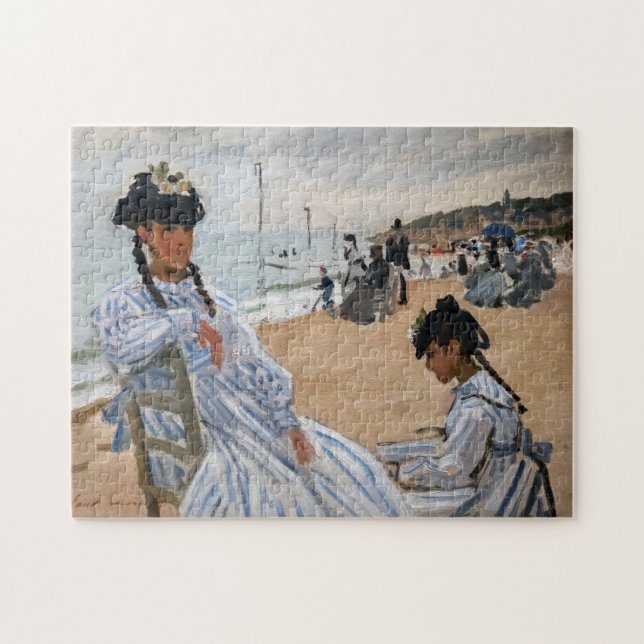 Quebra-cabeça Claude Monet - Na praia em Trouville (Horizontal)