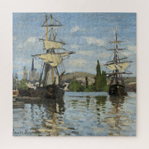 Quebra-cabeça Claude Monet naves na Viagem do rio Sena