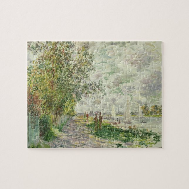 Quebra-cabeça Claude Monet | o Riverbank em Gennevilliers (Horizontal)