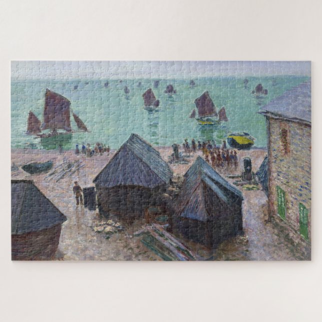 Quebra-cabeça Claude Monet Partida dos Barcos Étretat (Horizontal)