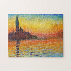 Quebra-cabeça Claude Monet Sunset Em Veneza Impressionista Arte