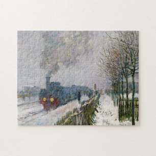 Quebra-cabeça Claude Monet - Trem na Neve / A Locomotiva