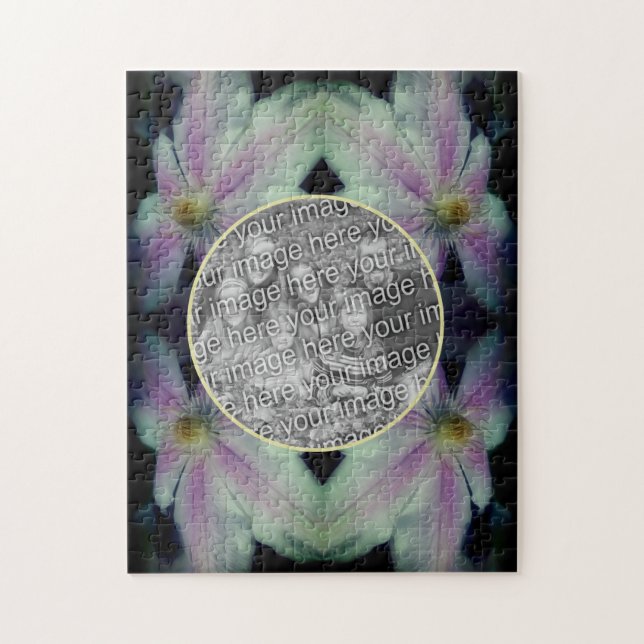 Quebra-cabeça Clematis Flower Petals Abstrato Adicionar Sua Foto (Vertical)