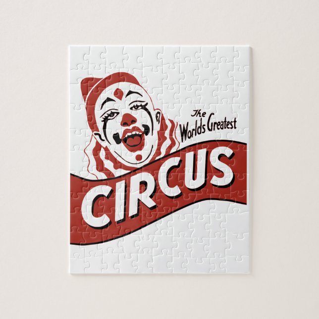 Quebra-cabeça Clipe de palhaço de circo, ilustração fofa (Vertical)