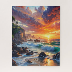 Quebra-cabeça Clipes Tropicais Sunset Personalizados - Costeira