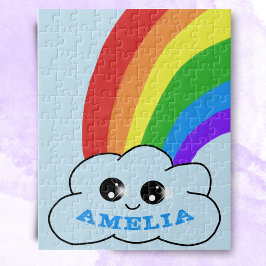 Quebra-cabeça Cloud Kawaii Cute Arco-Íris Desenhando Crianças