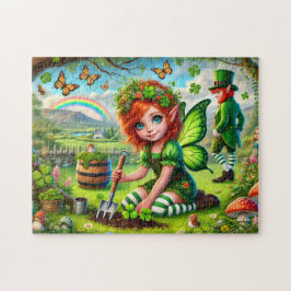Quebra-cabeça Clover Pixie, Fada Leprechaun St Pat